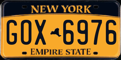 NY license plate GOX6976