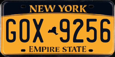 NY license plate GOX9256