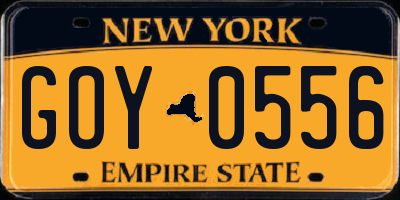 NY license plate GOY0556