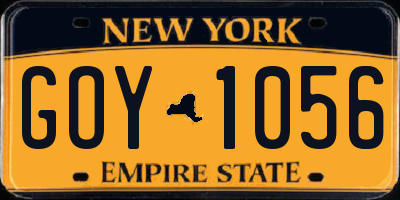 NY license plate GOY1056