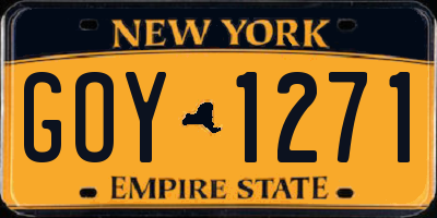 NY license plate GOY1271