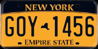 NY license plate GOY1456
