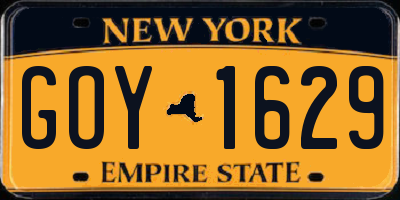NY license plate GOY1629