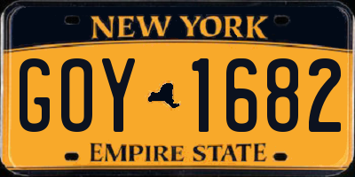 NY license plate GOY1682