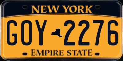 NY license plate GOY2276