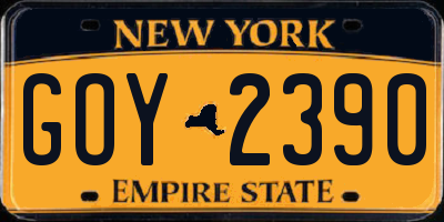 NY license plate GOY2390