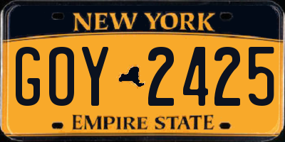NY license plate GOY2425