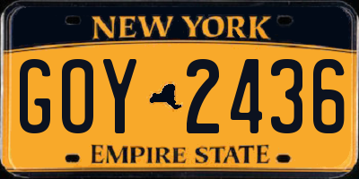 NY license plate GOY2436