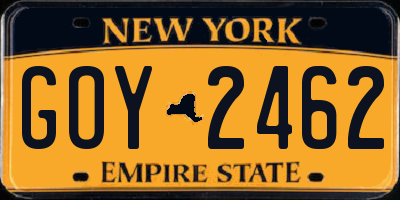 NY license plate GOY2462