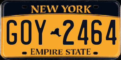 NY license plate GOY2464