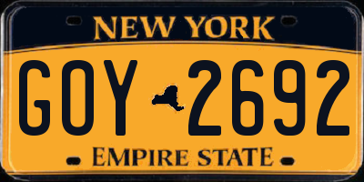 NY license plate GOY2692