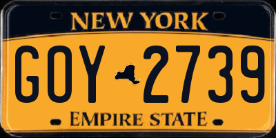 NY license plate GOY2739