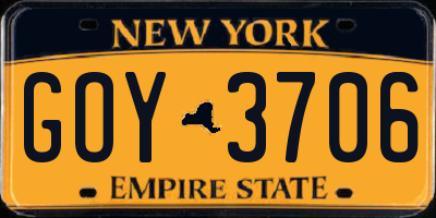 NY license plate GOY3706