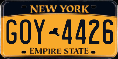 NY license plate GOY4426