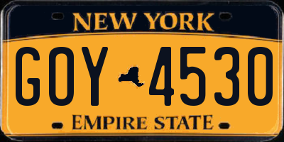NY license plate GOY4530