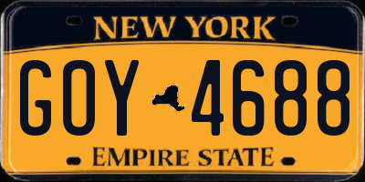 NY license plate GOY4688