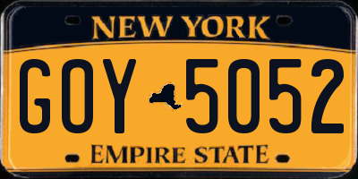 NY license plate GOY5052