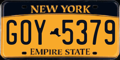 NY license plate GOY5379