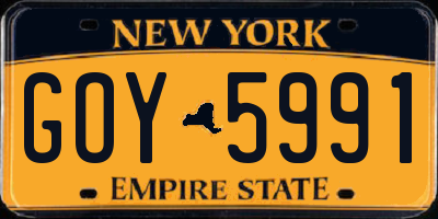 NY license plate GOY5991