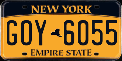NY license plate GOY6055