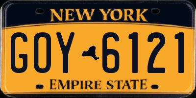 NY license plate GOY6121