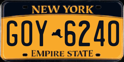 NY license plate GOY6240