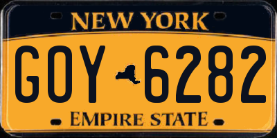 NY license plate GOY6282