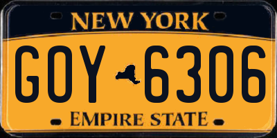 NY license plate GOY6306