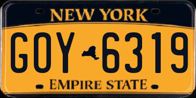 NY license plate GOY6319