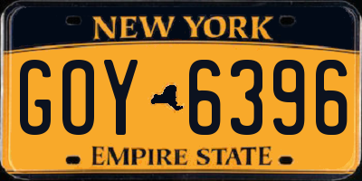 NY license plate GOY6396