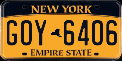 NY license plate GOY6406