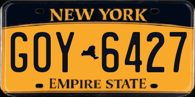 NY license plate GOY6427