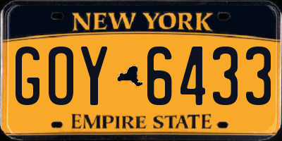 NY license plate GOY6433