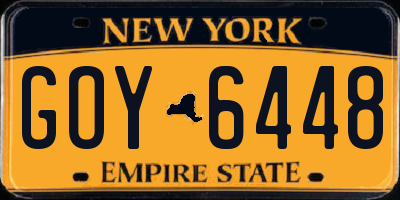 NY license plate GOY6448