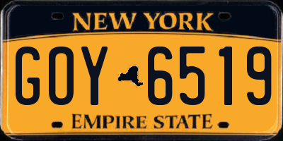 NY license plate GOY6519
