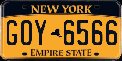 NY license plate GOY6566