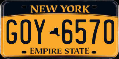 NY license plate GOY6570