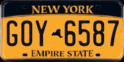 NY license plate GOY6587