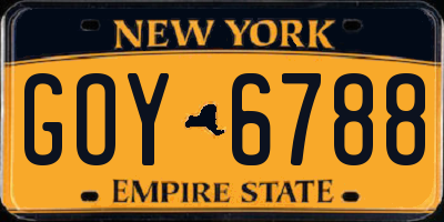 NY license plate GOY6788