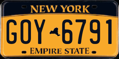 NY license plate GOY6791