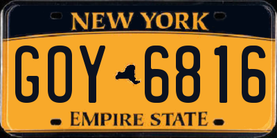 NY license plate GOY6816