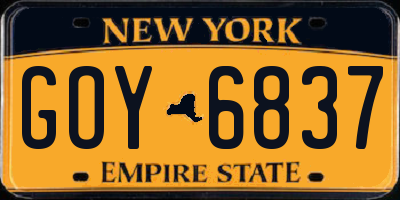 NY license plate GOY6837