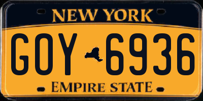 NY license plate GOY6936
