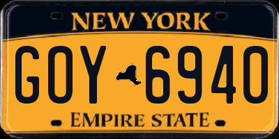 NY license plate GOY6940