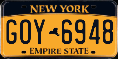 NY license plate GOY6948
