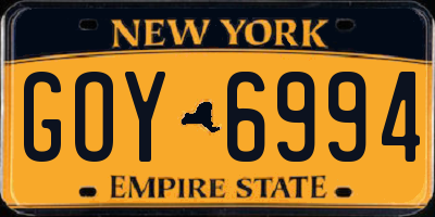 NY license plate GOY6994