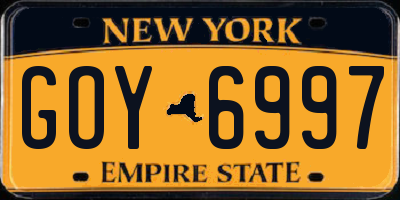 NY license plate GOY6997