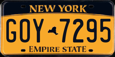 NY license plate GOY7295