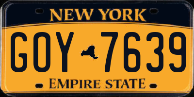 NY license plate GOY7639