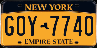 NY license plate GOY7740
